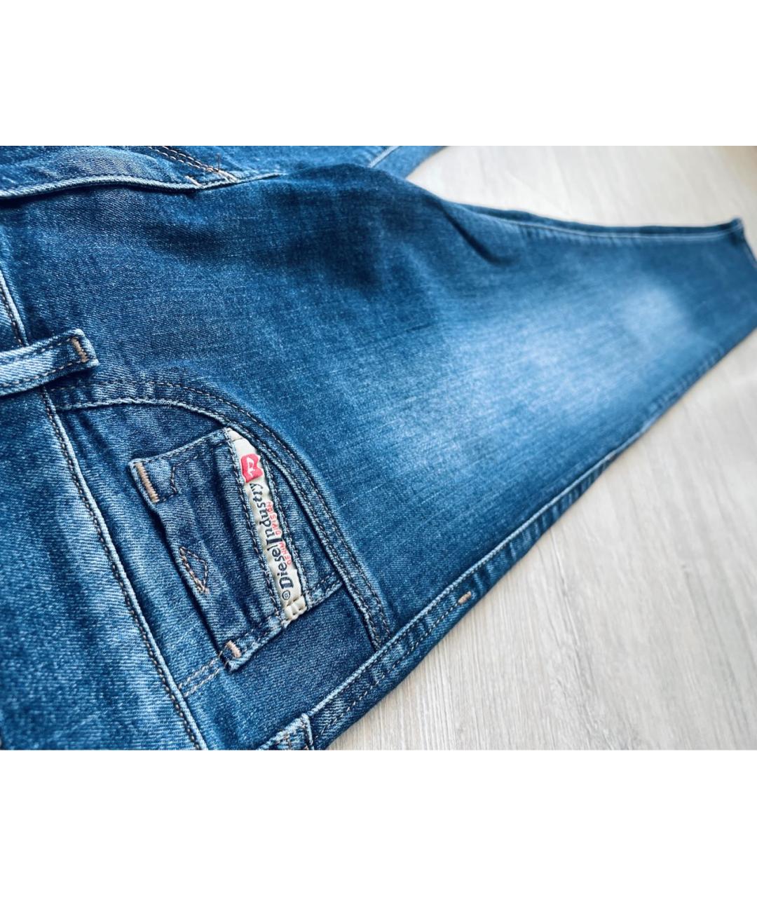 DIESEL Темно-синие хлопко-эластановые джинсы слим, фото 5