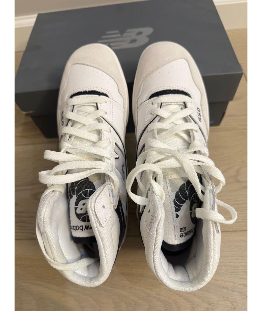 NEW BALANCE Белые кожаные высокие кроссовки / кеды, фото 3
