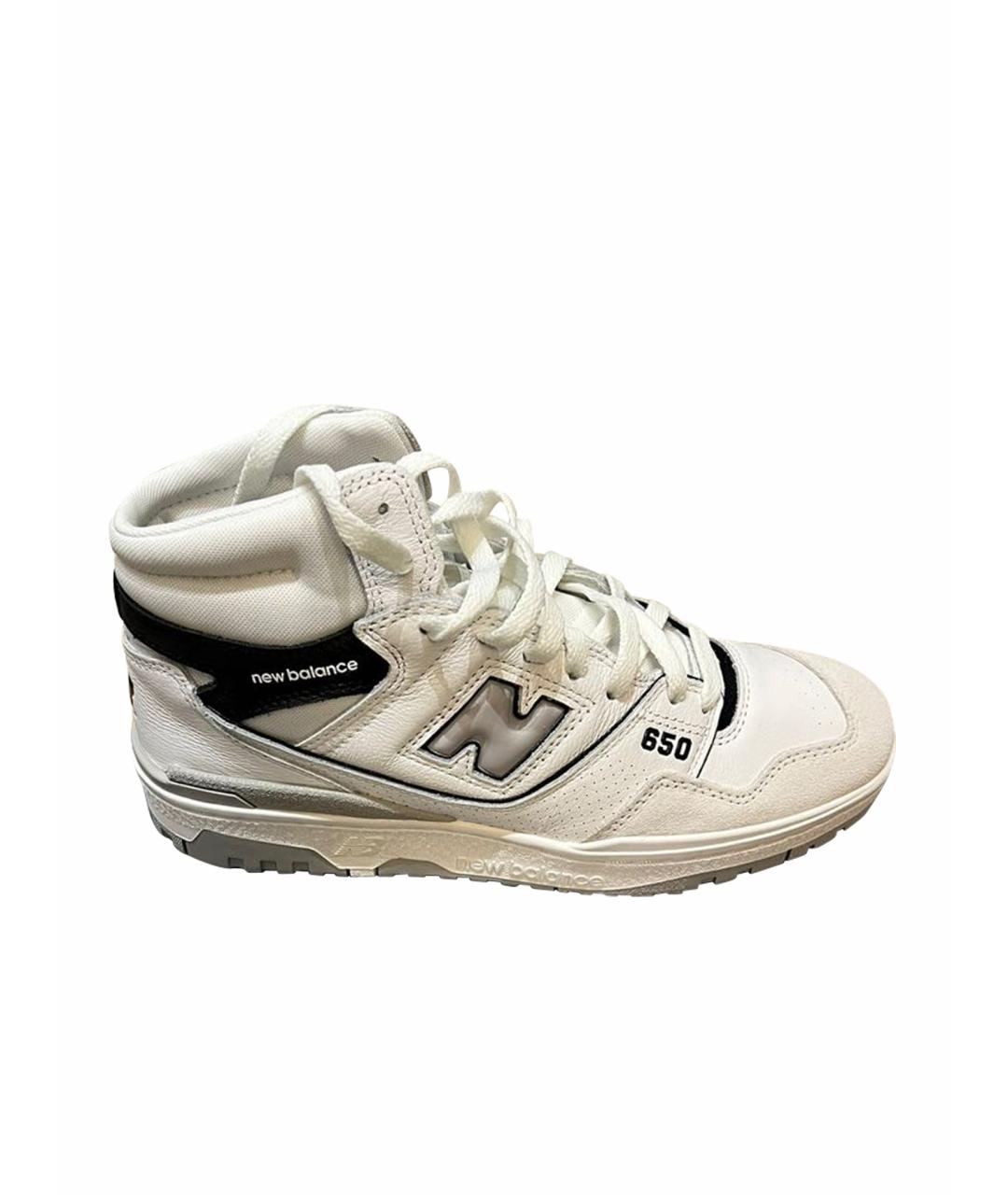NEW BALANCE Белые кожаные высокие кроссовки / кеды, фото 1