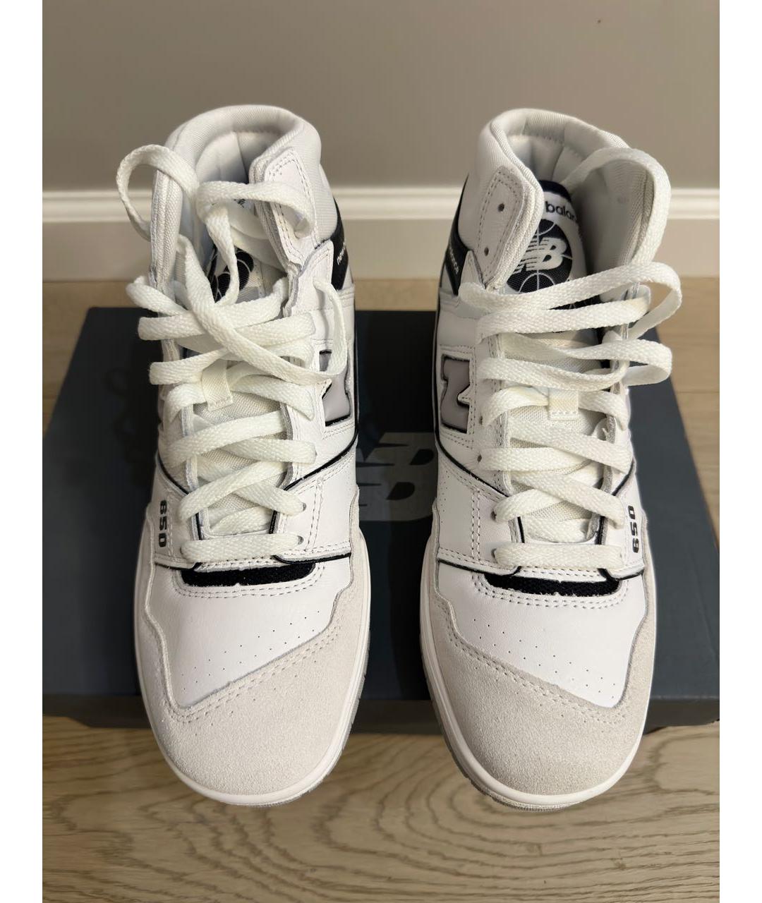 NEW BALANCE Белые кожаные высокие кроссовки / кеды, фото 2