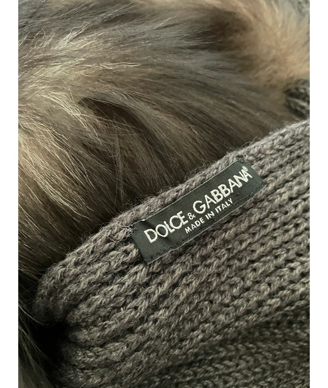 DOLCE&GABBANA Антрацитовый шерстяной шарф, фото 3