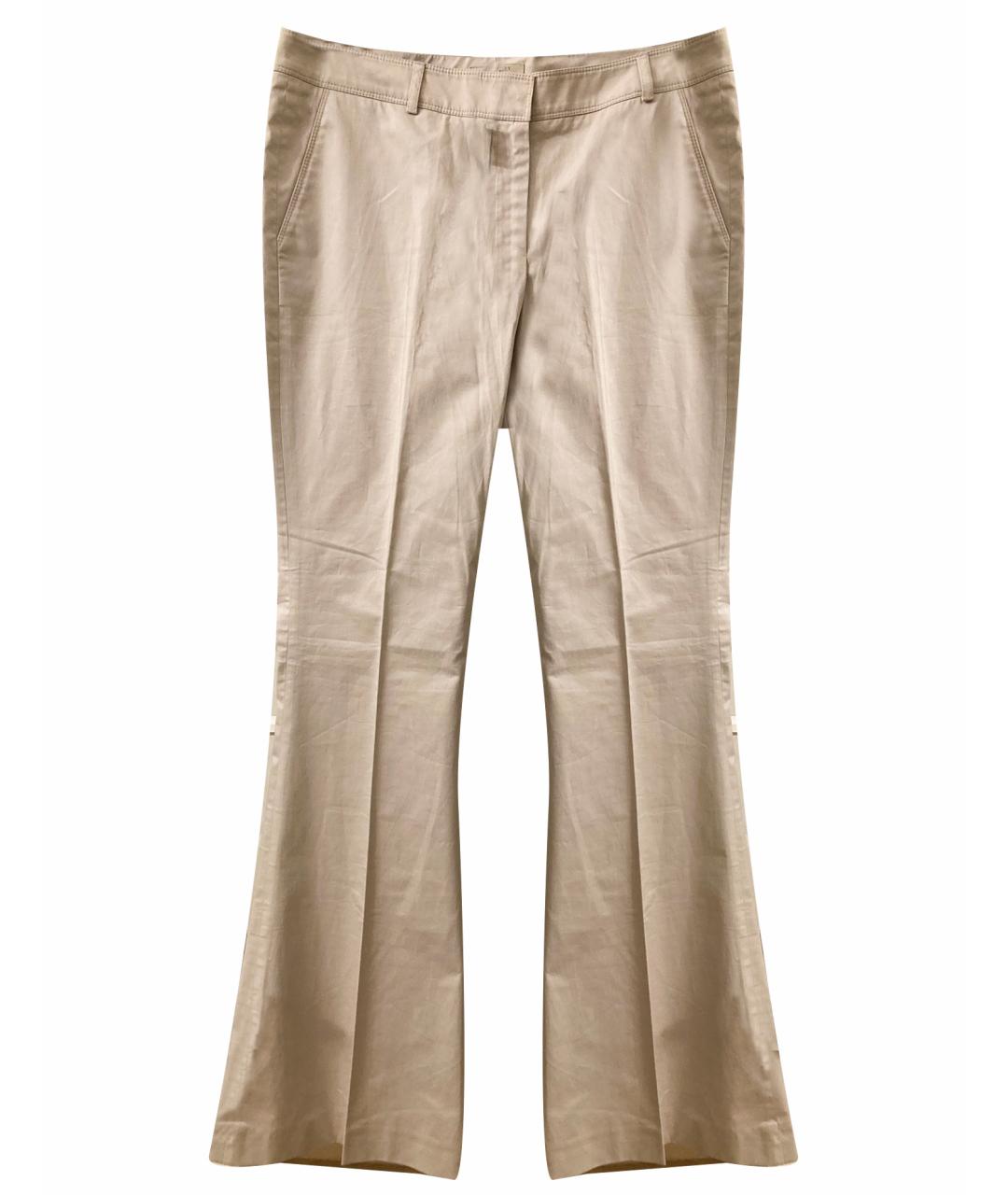 BURBERRY Бежевые хлопковые брюки широкие, фото 1
