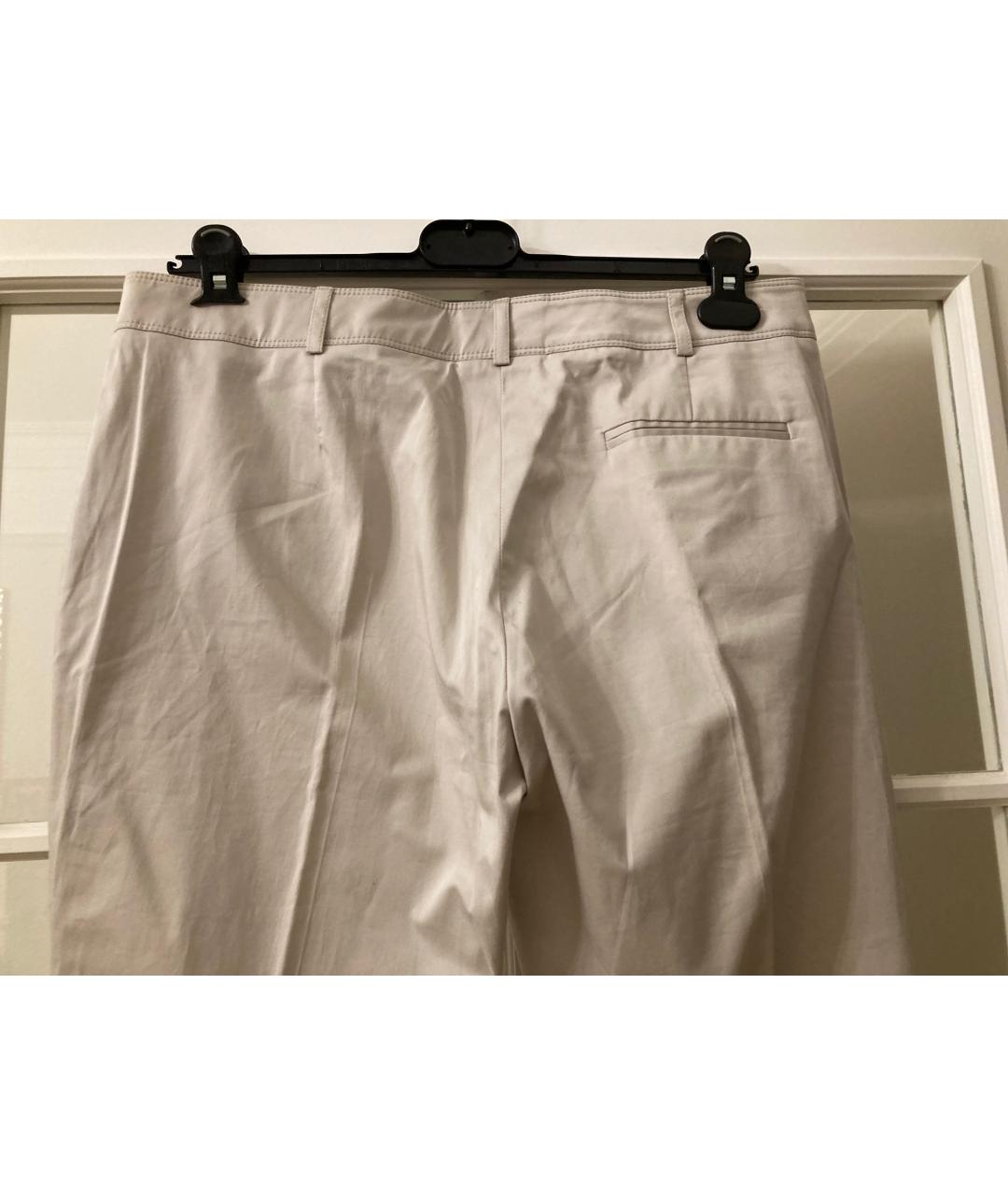 BURBERRY Бежевые хлопковые брюки широкие, фото 5
