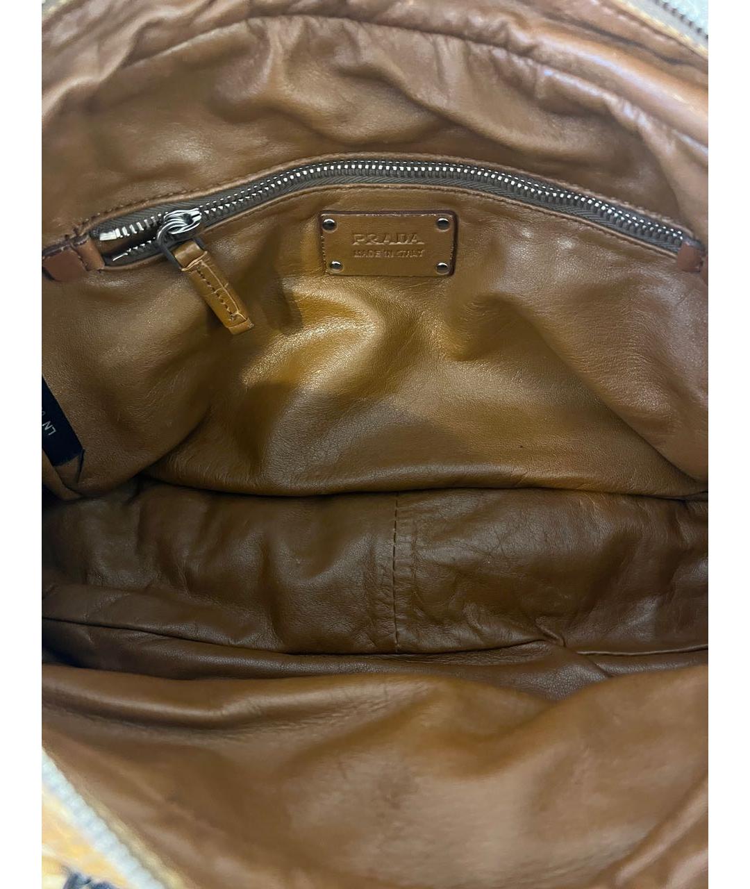 PRADA Бежевая сумка через плечо из экзотической кожи, фото 5