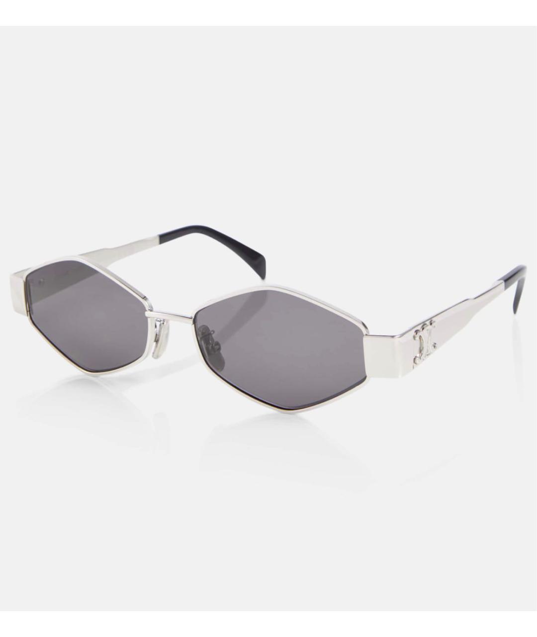 CELINE PRE-OWNED Серебряные металлические солнцезащитные очки, фото 4