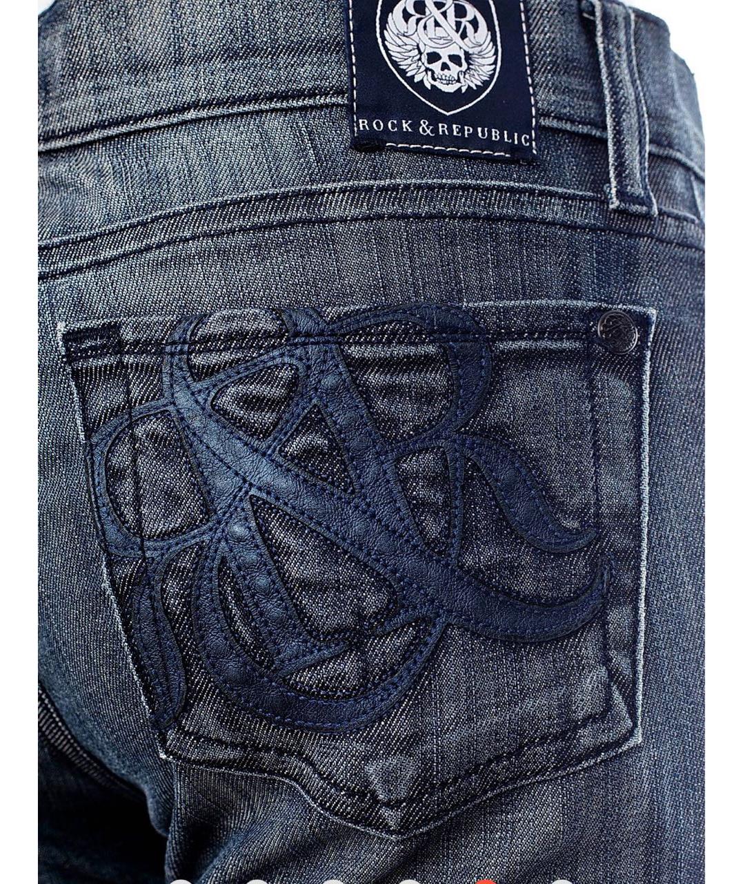 VICTORIA BECKHAM Серые хлопко-эластановые прямые джинсы, фото 3