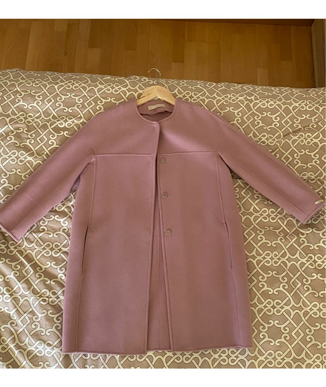 'S MAX MARA Розовое шерстяное пальто, фото 8
