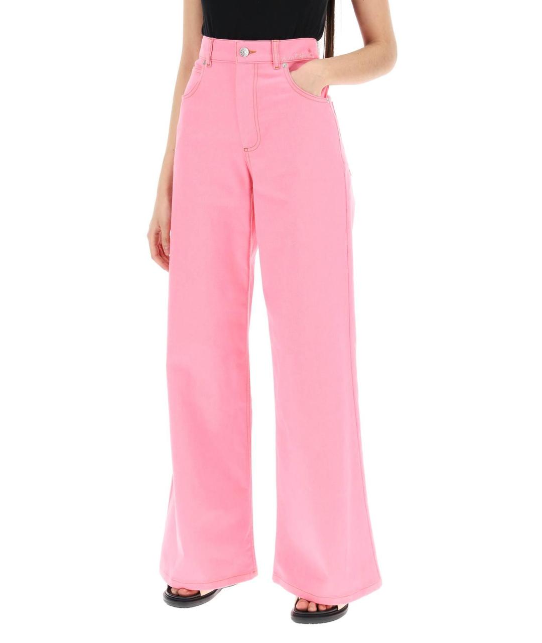 MARNI Розовые хлопковые прямые джинсы, фото 6