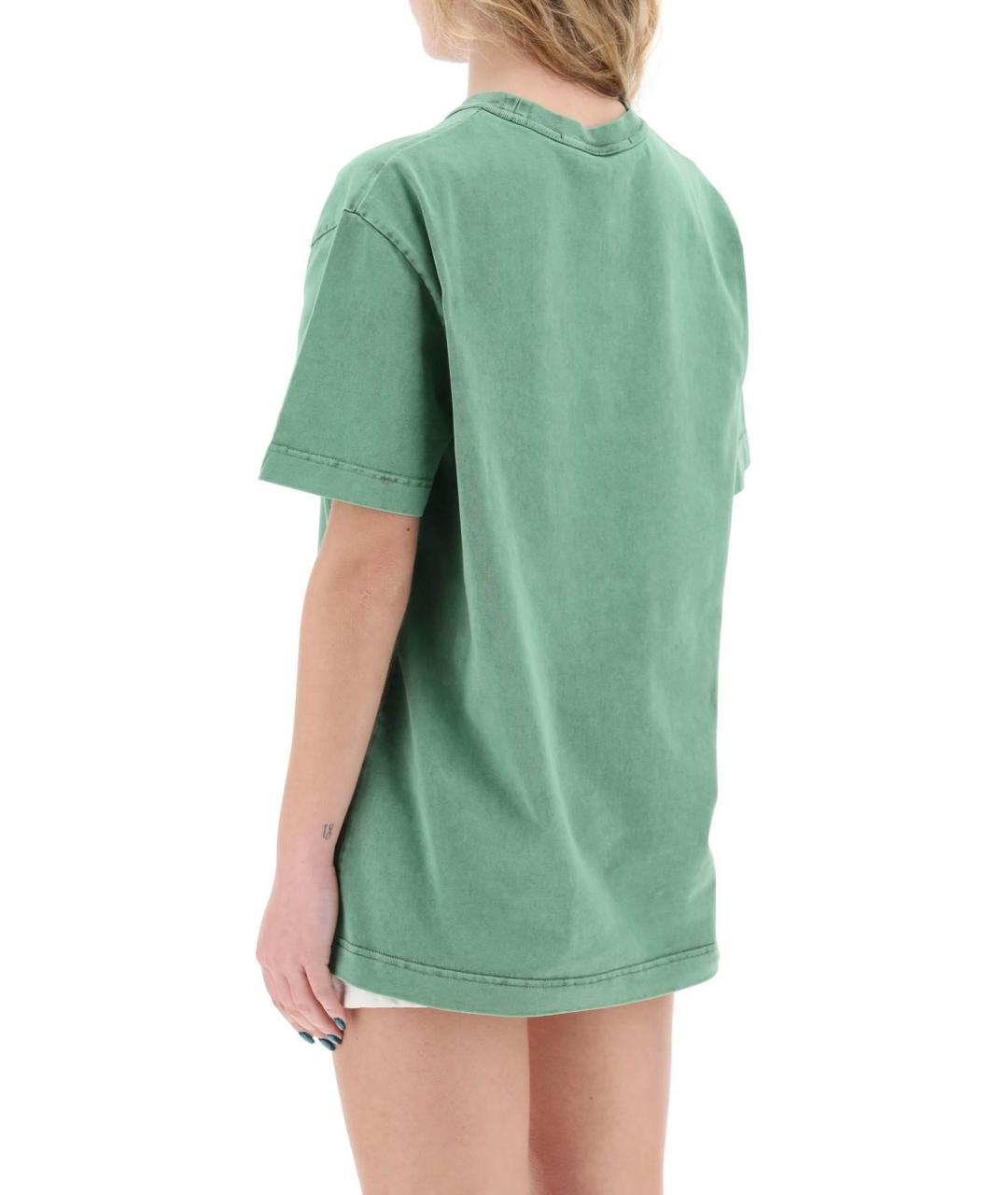 ALEXANDER WANG Зеленая хлопковая футболка, фото 5