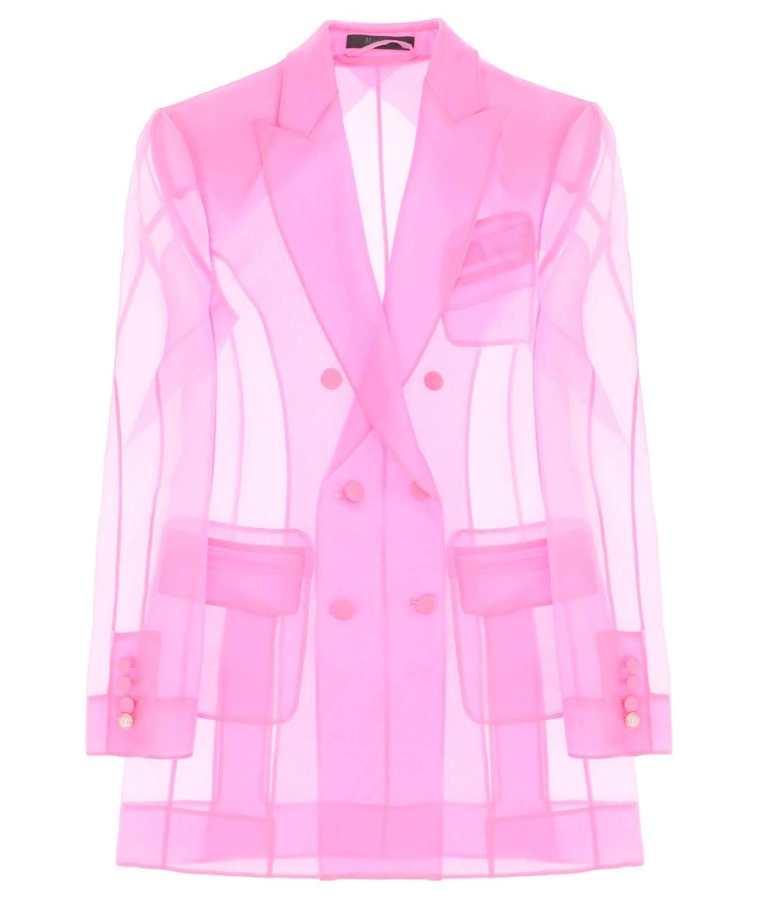 MAX MARA Розовый шелковый жакет/пиджак, фото 2