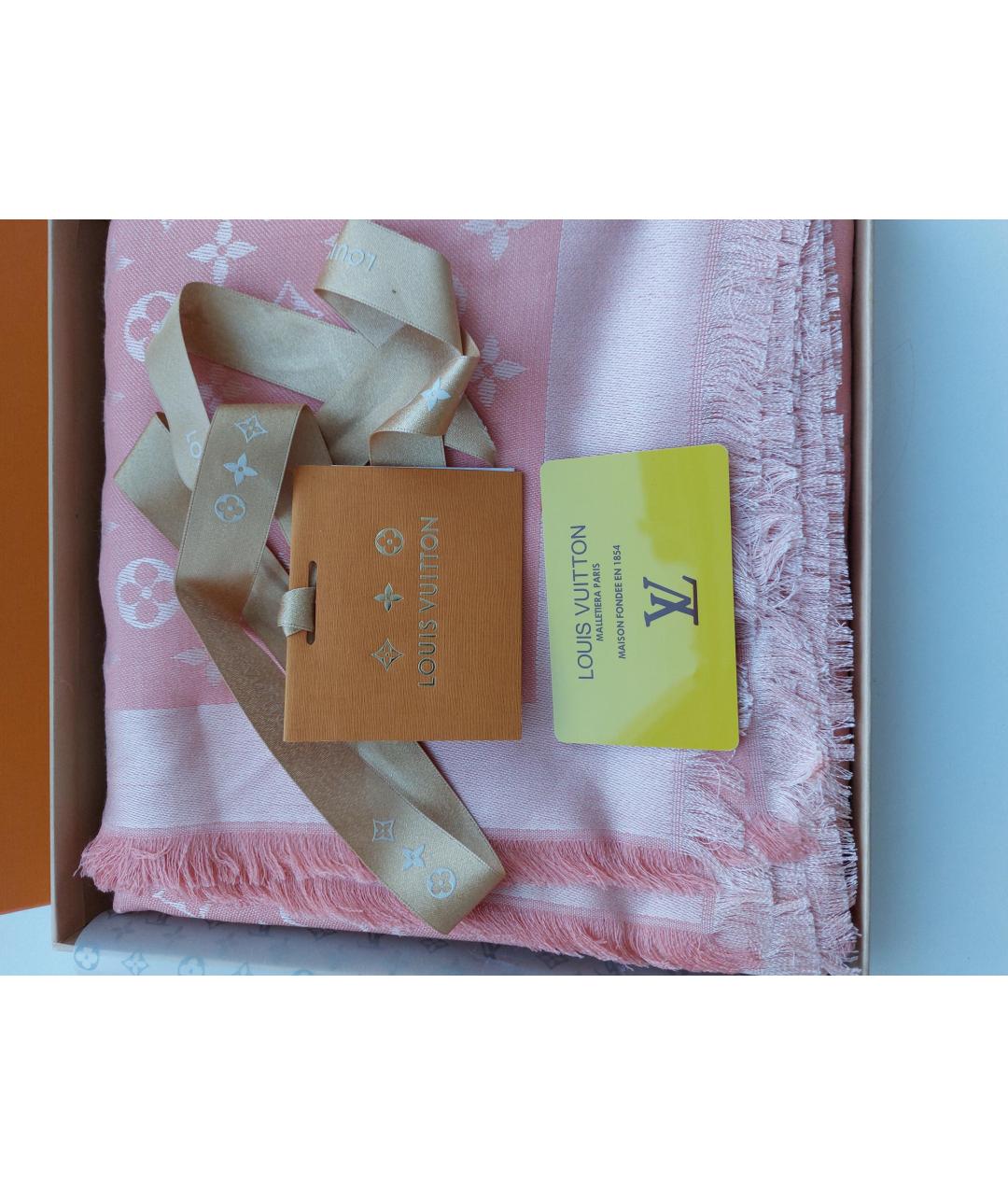 LOUIS VUITTON PRE-OWNED Розовый шерстяной платок, фото 3