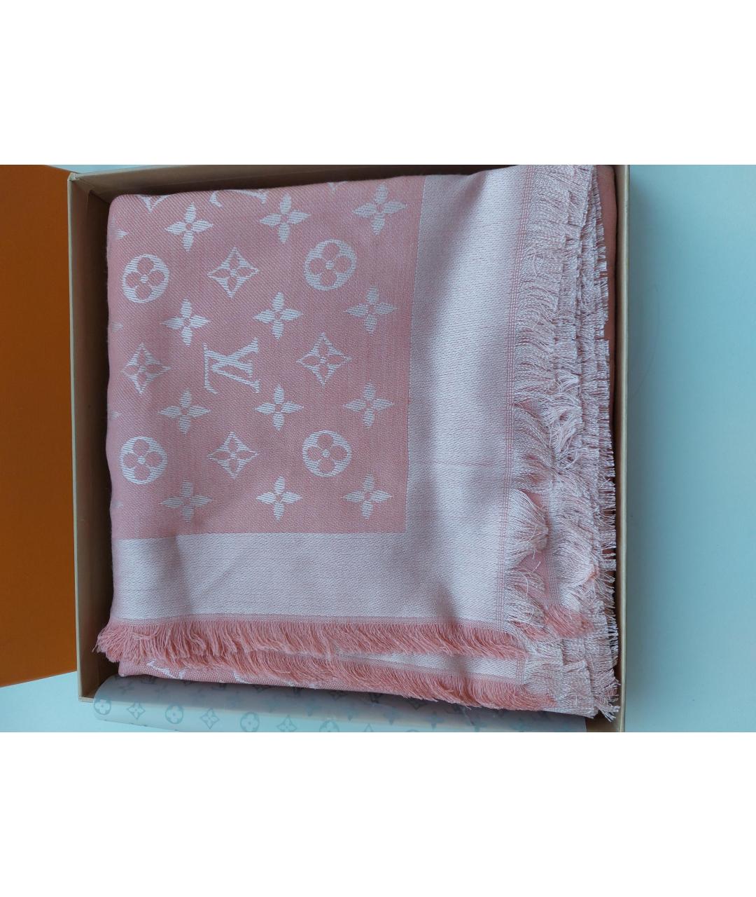 LOUIS VUITTON PRE-OWNED Розовый шерстяной платок, фото 5