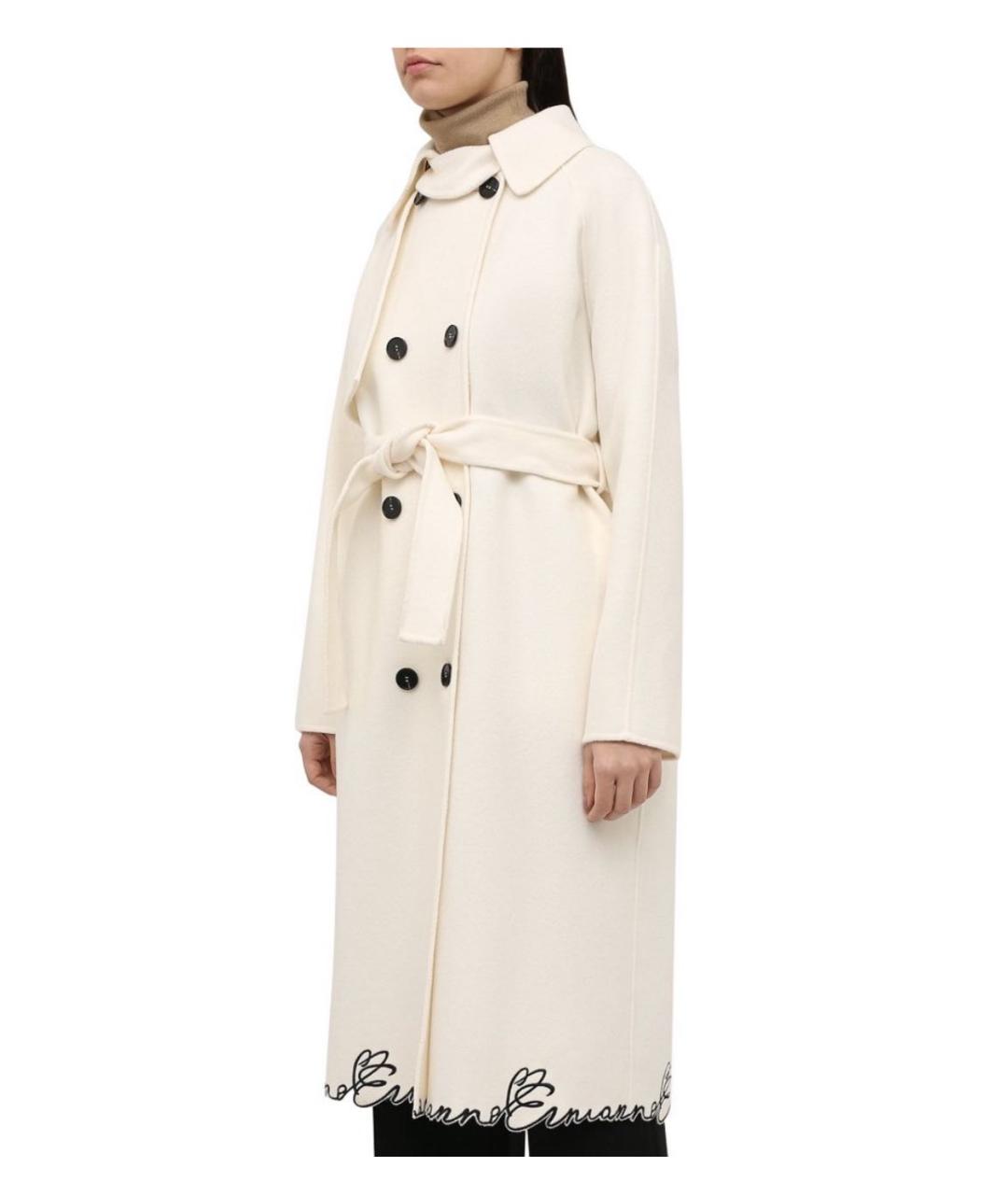 ERMANNO SCERVINO Белое шерстяное пальто, фото 3