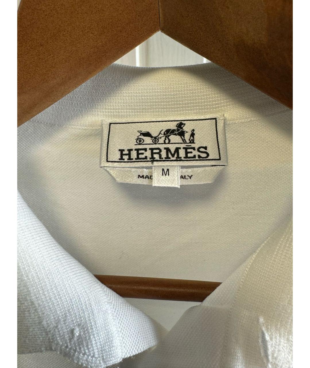 HERMES PRE-OWNED Белое хлопковое поло с коротким рукавом, фото 3