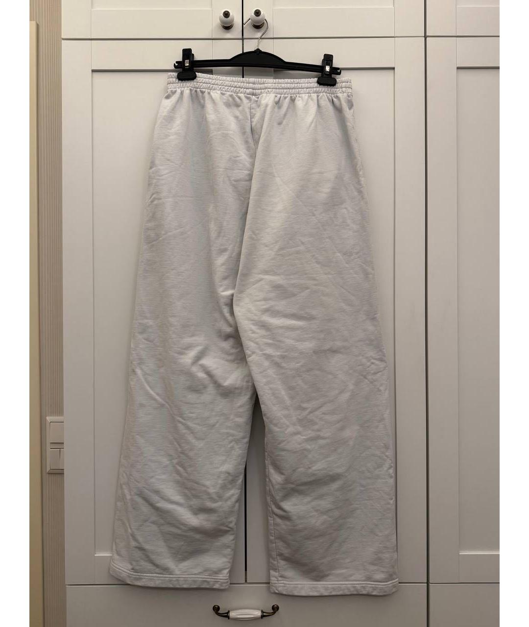 BALENCIAGA Белые хлопковые повседневные брюки, фото 2