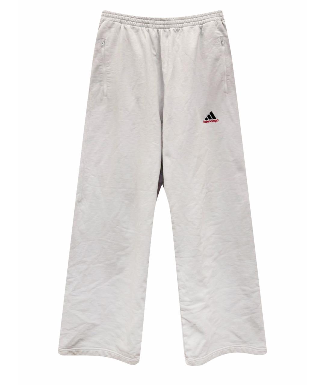 BALENCIAGA Белые хлопковые повседневные брюки, фото 1