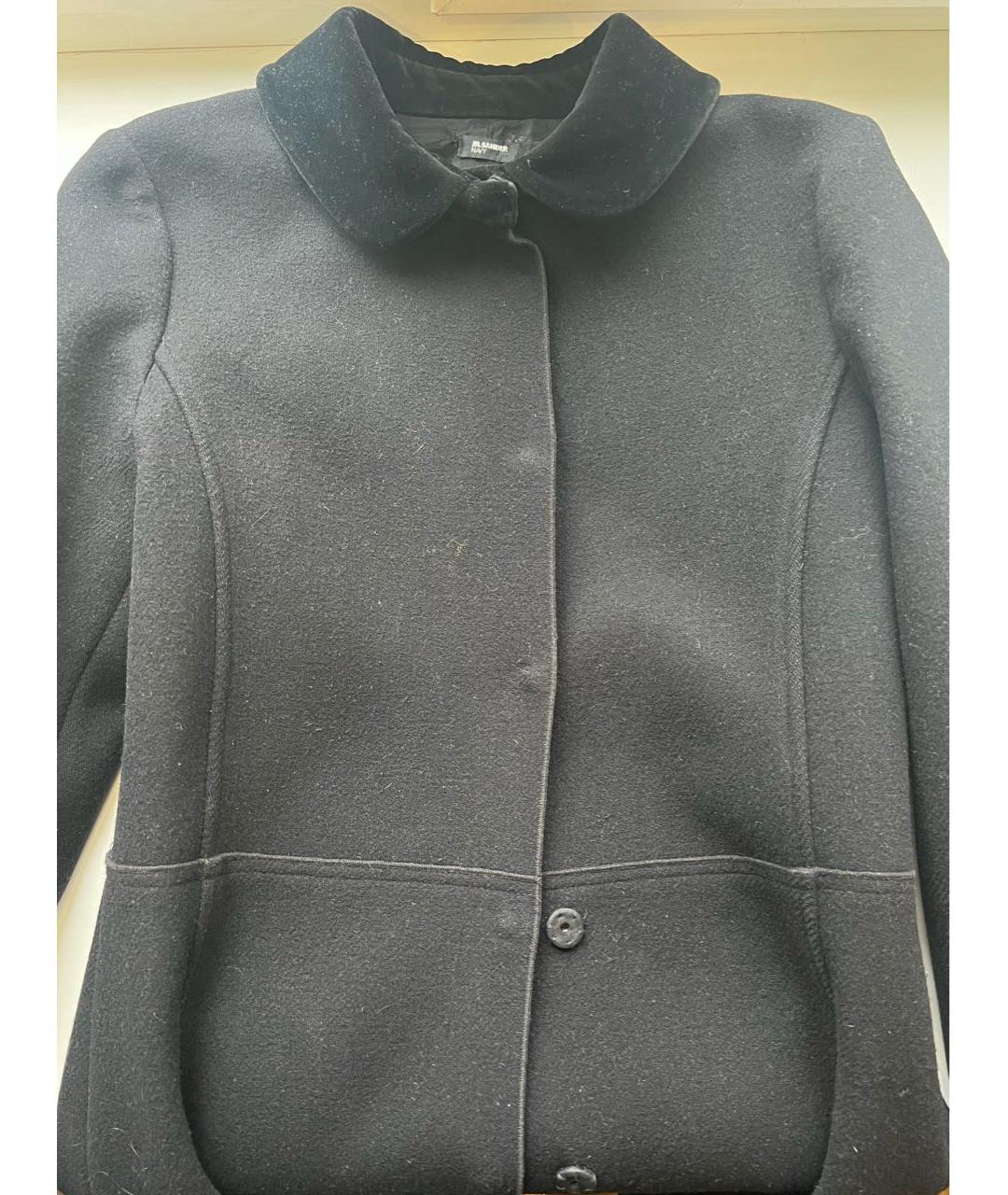 JIL SANDER Черное шерстяное пальто, фото 3
