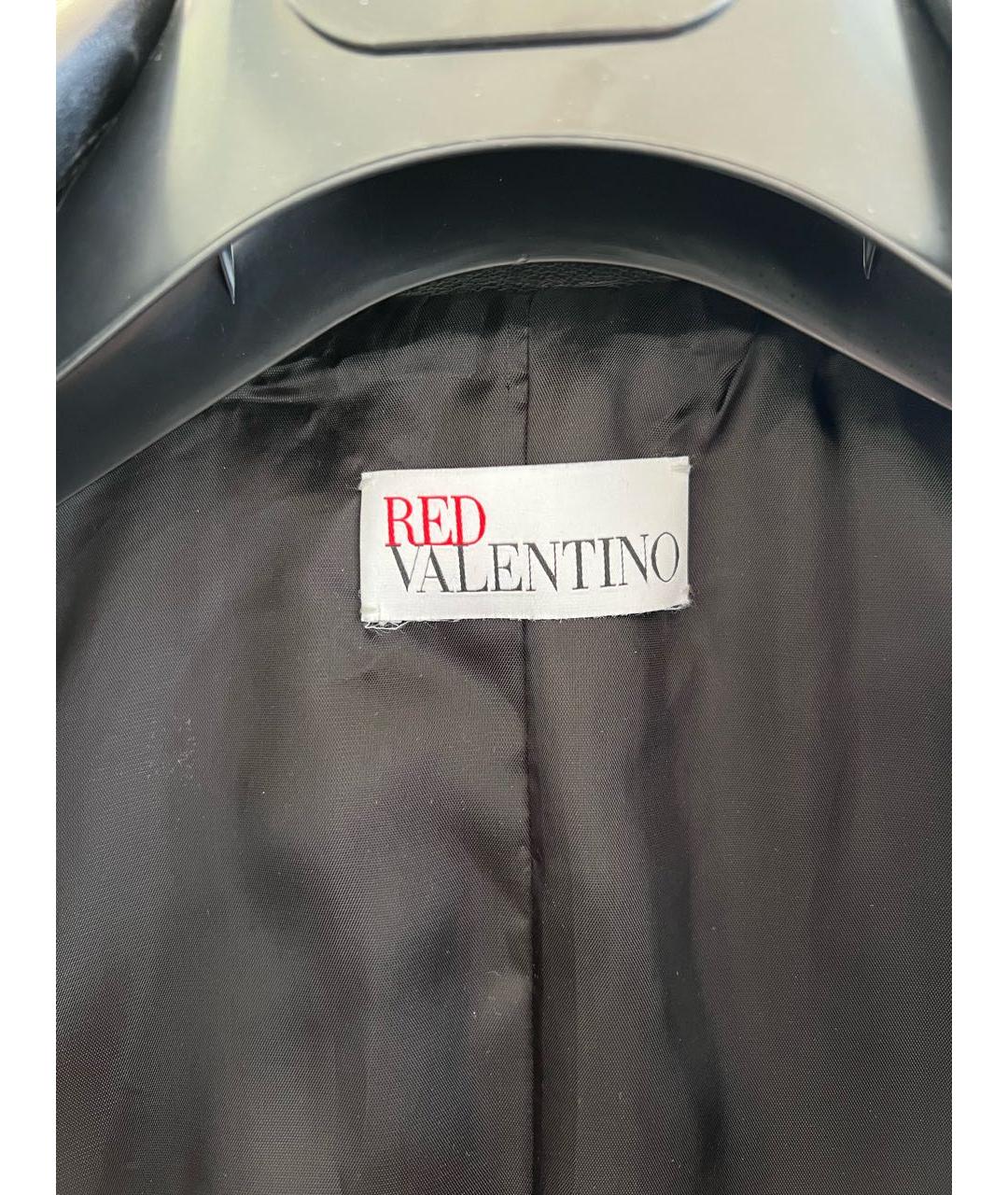RED VALENTINO Черная кожаная куртка, фото 3