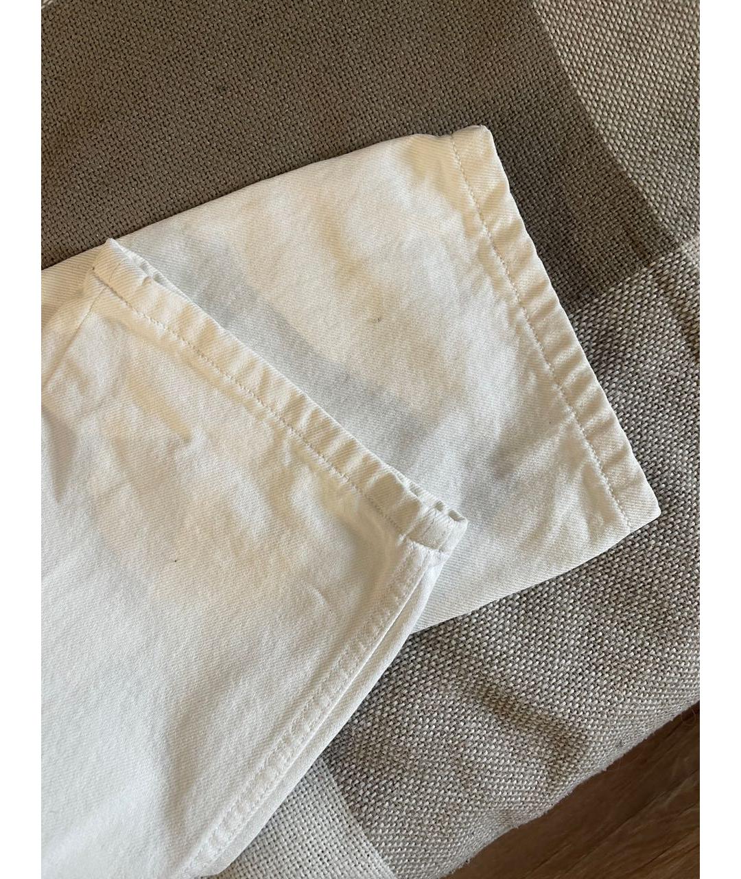 BURBERRY Белые хлопковые прямые джинсы, фото 3