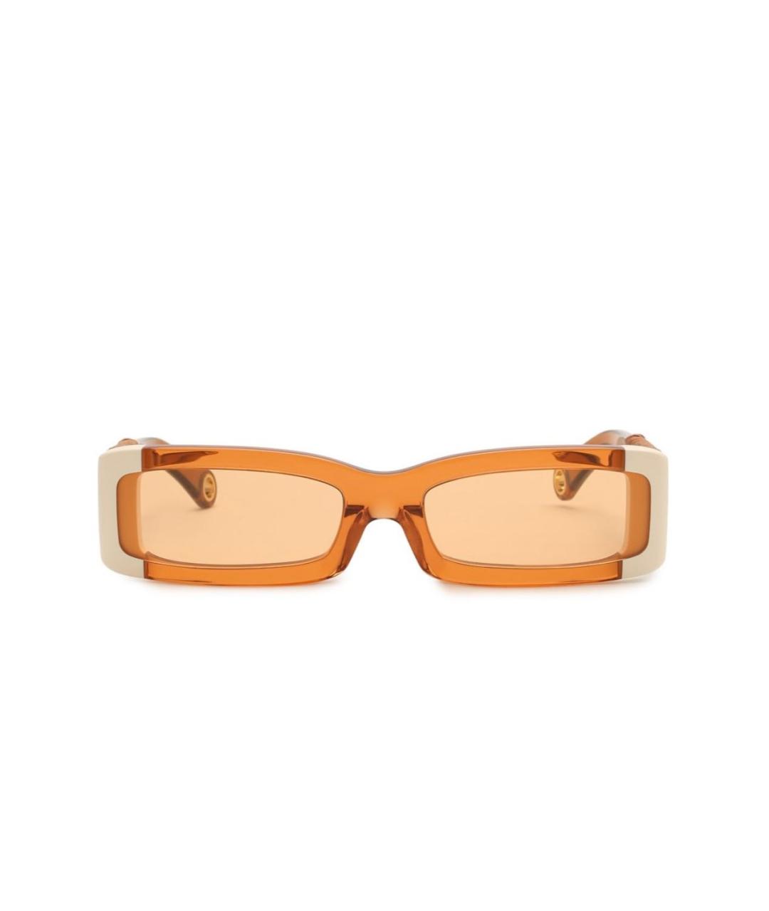 JACQUEMUS Оранжевое пластиковые солнцезащитные очки, фото 8