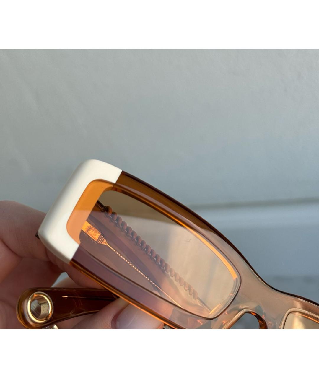 JACQUEMUS Оранжевое пластиковые солнцезащитные очки, фото 6