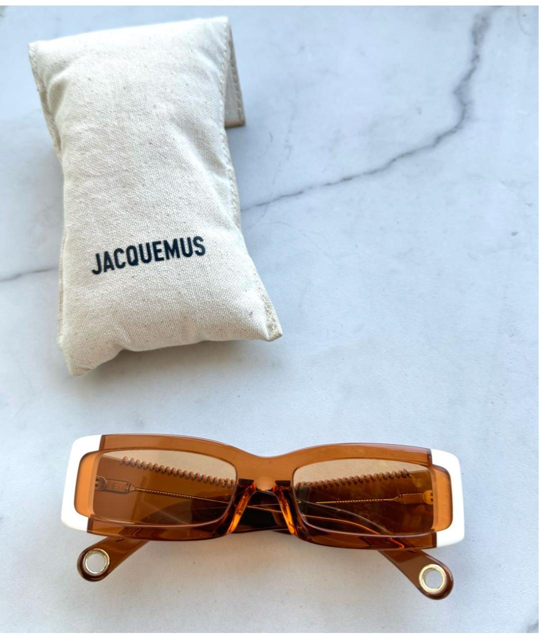 JACQUEMUS Оранжевое пластиковые солнцезащитные очки, фото 4