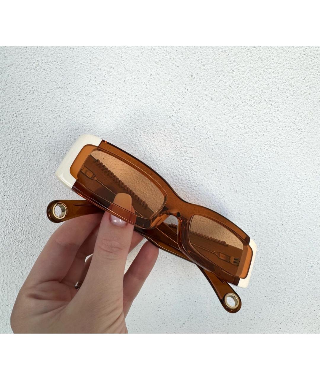 JACQUEMUS Оранжевое пластиковые солнцезащитные очки, фото 3