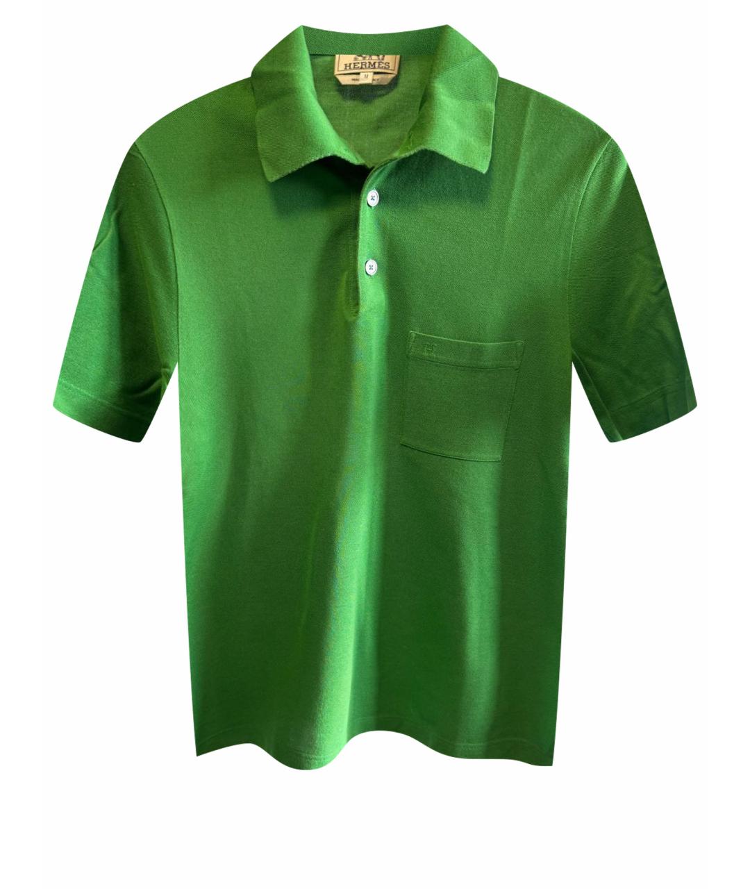 HERMES PRE-OWNED Зеленые хлопковое поло с коротким рукавом, фото 1