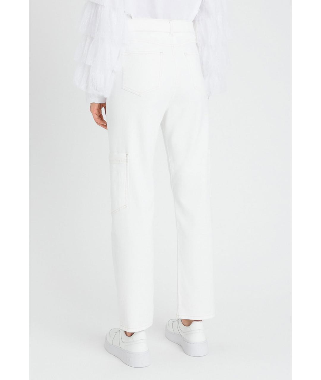TWIN-SET Белые хлопковые прямые джинсы, фото 2