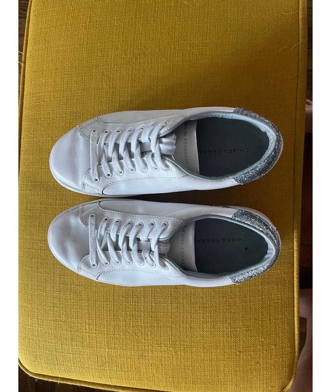 CHIARA FERRAGNI Белые кожаные кроссовки, фото 3