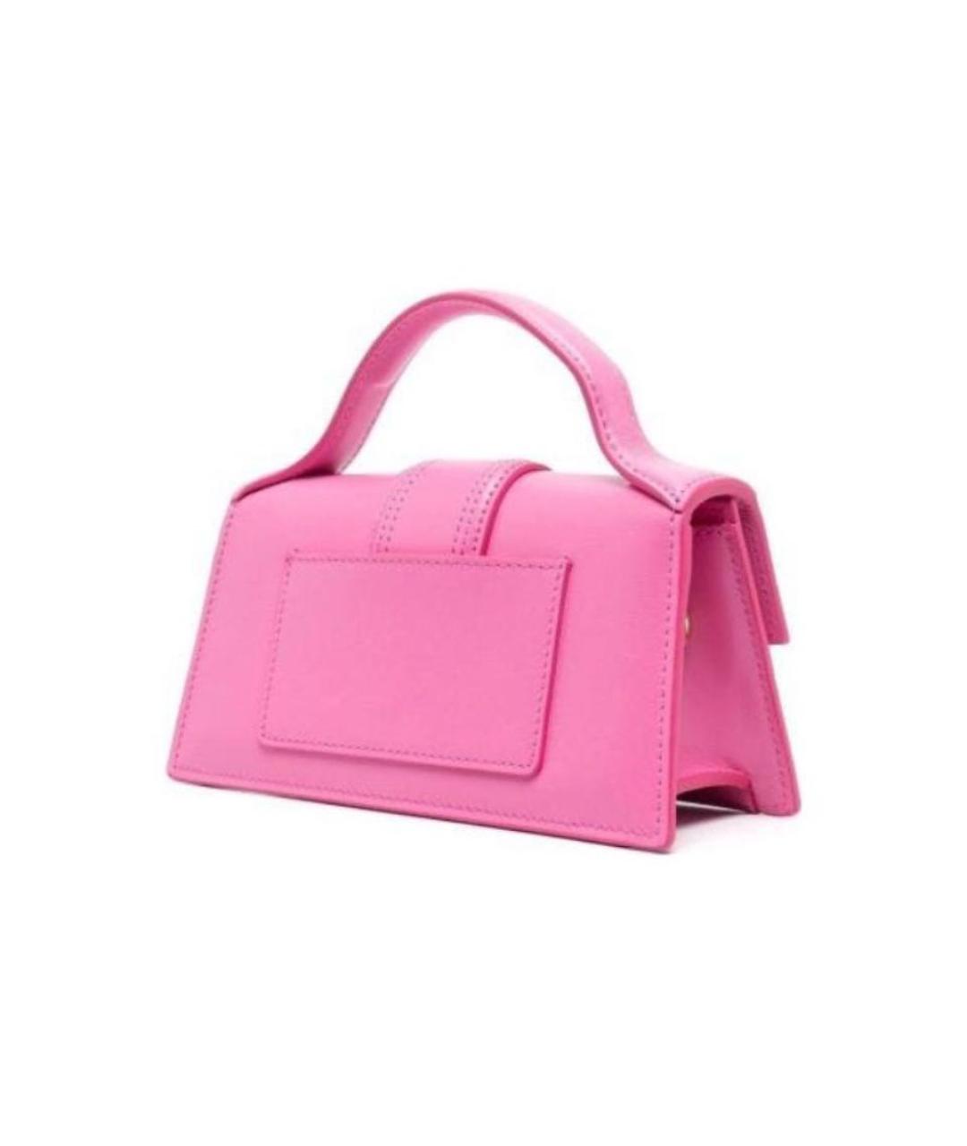 JACQUEMUS Розовая кожаная сумка с короткими ручками, фото 2