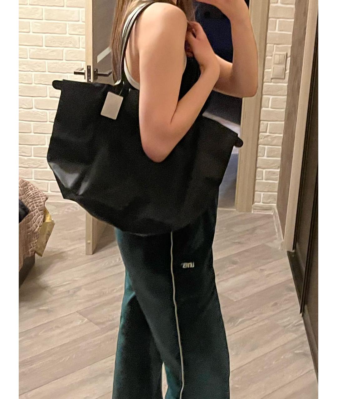 LONGCHAMP Черная тканевая сумка тоут, фото 5