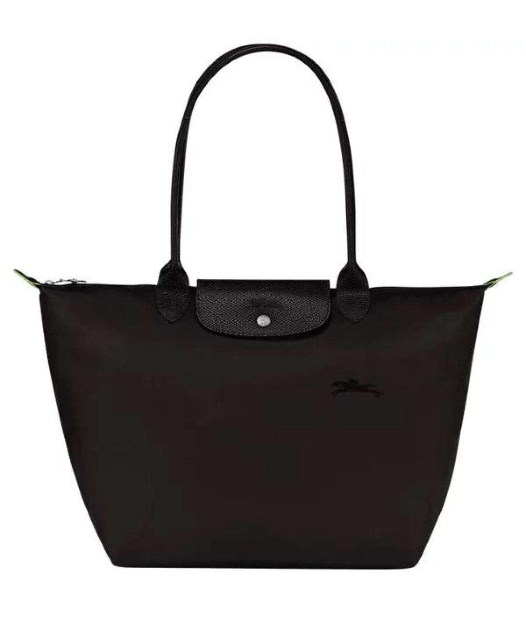 LONGCHAMP Черная тканевая сумка тоут, фото 1