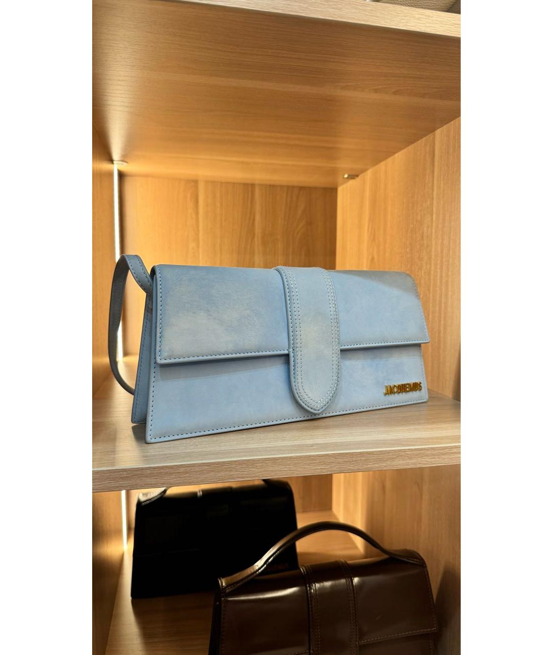 JACQUEMUS Голубая кожаная сумка через плечо, фото 2