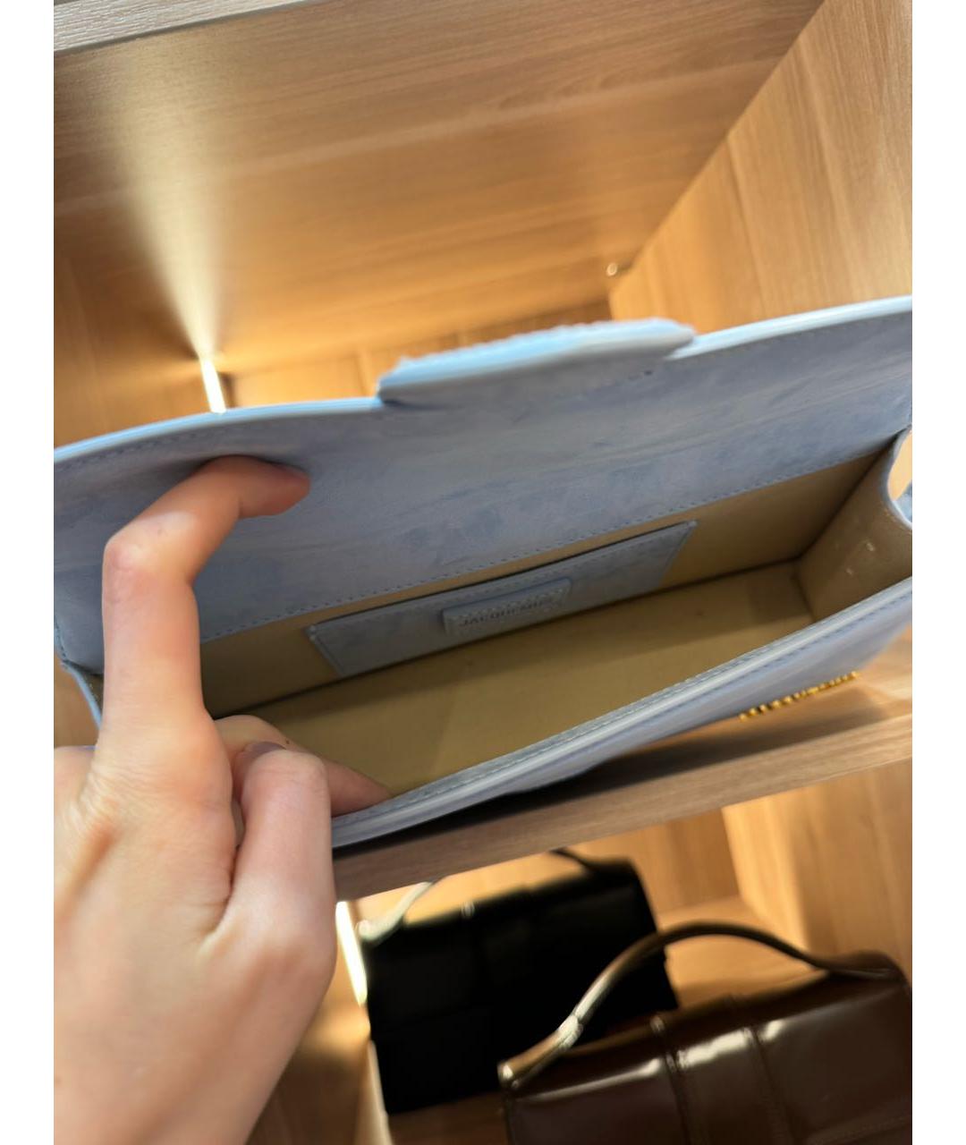 JACQUEMUS Голубая кожаная сумка через плечо, фото 6