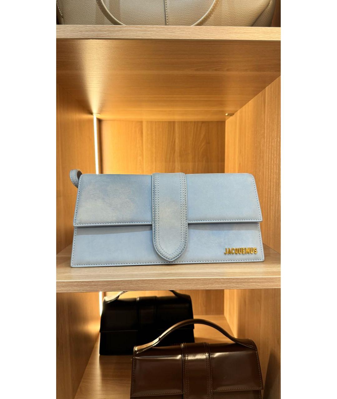 JACQUEMUS Голубая кожаная сумка через плечо, фото 3