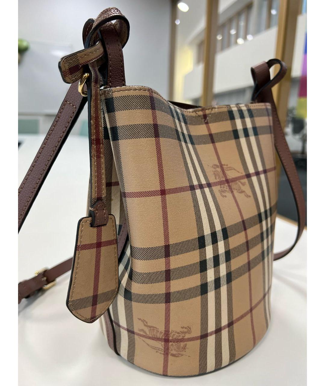 BURBERRY Коричневая кожаная сумка тоут, фото 2