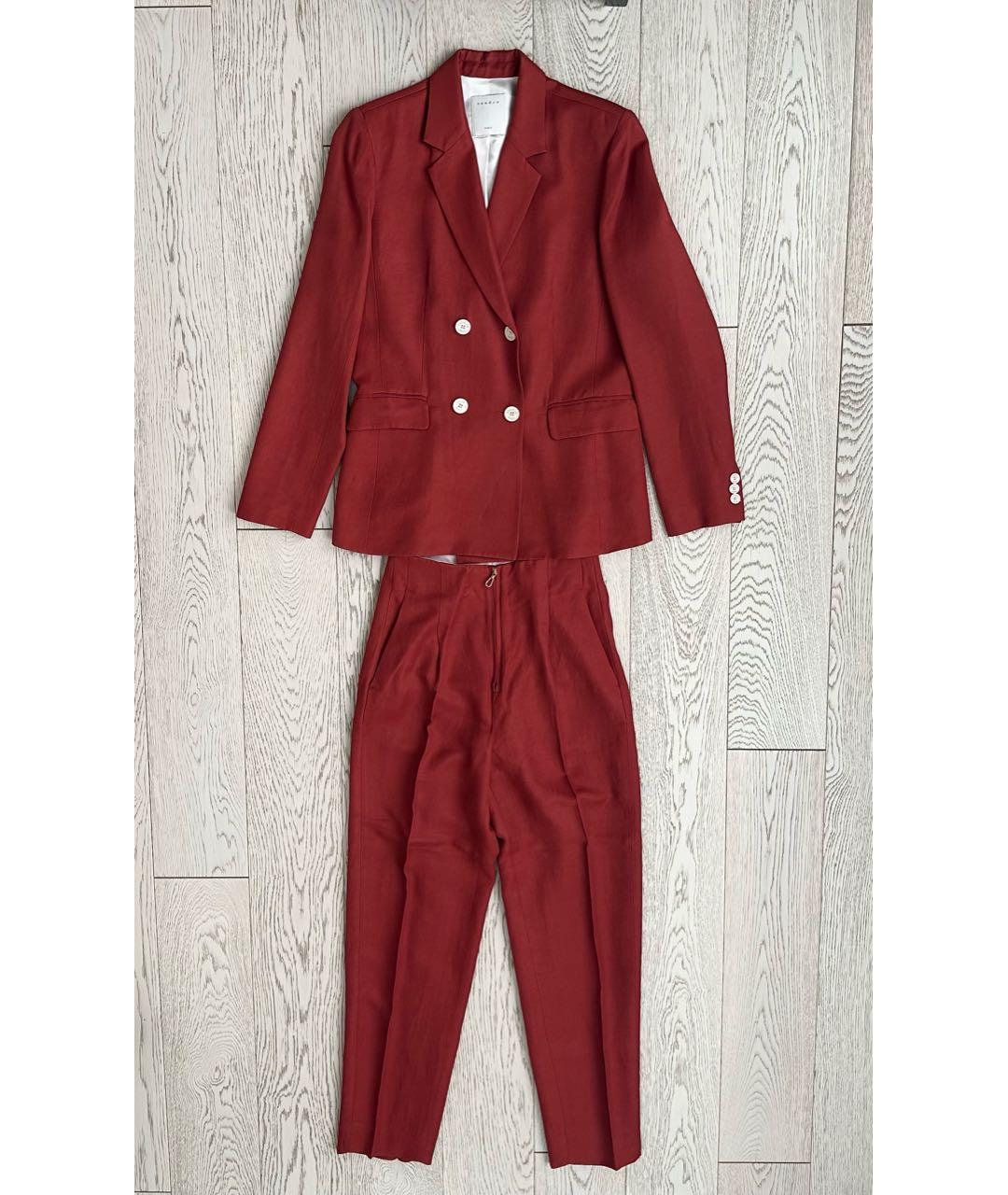 SANDRO Красный костюм с брюками, фото 3