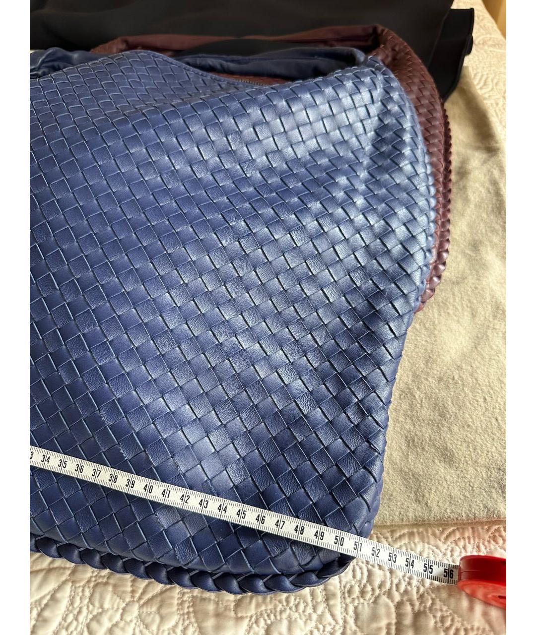 BOTTEGA VENETA Темно-синяя кожаная сумка через плечо, фото 7