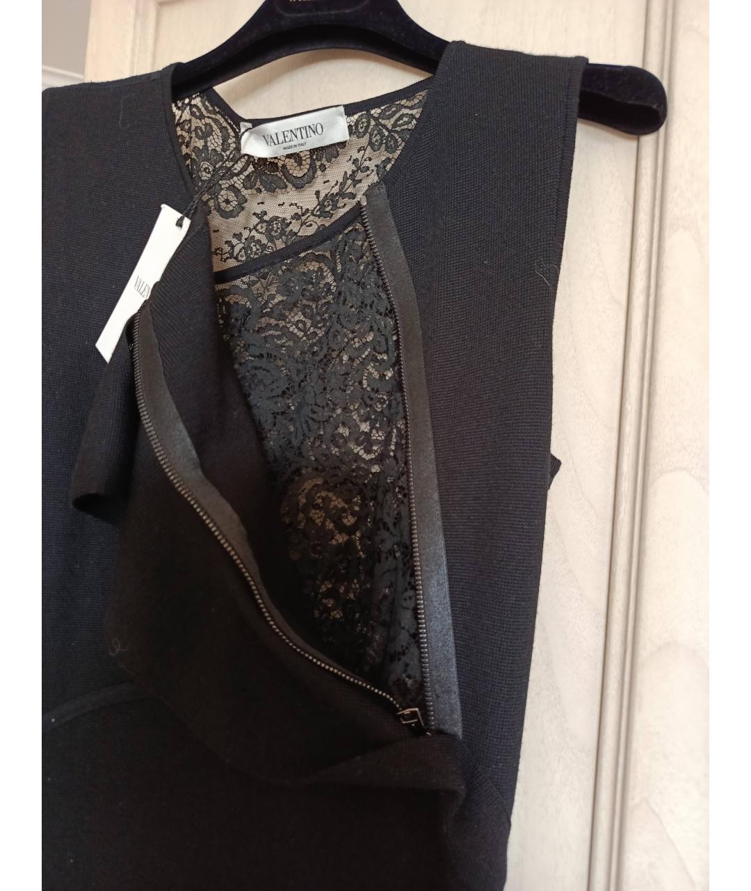 VALENTINO Черное шерстяное вечернее платье, фото 4