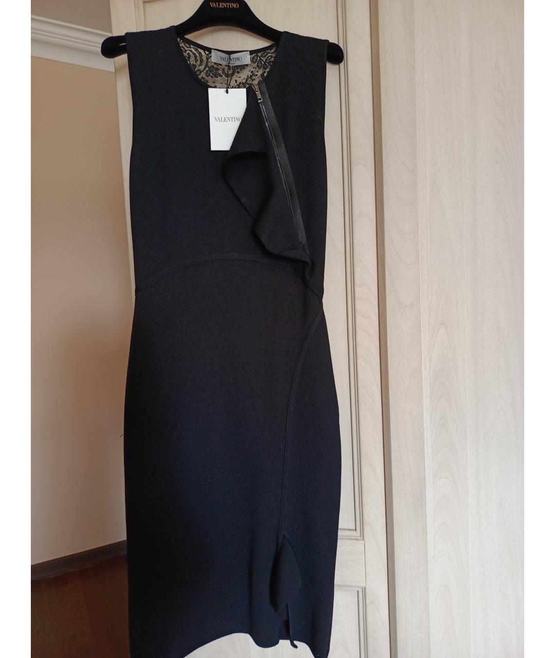 VALENTINO Черное шерстяное вечернее платье, фото 9