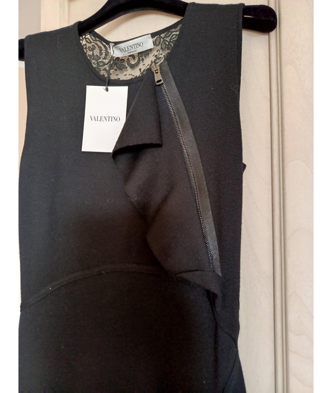 VALENTINO Черное шерстяное вечернее платье, фото 5