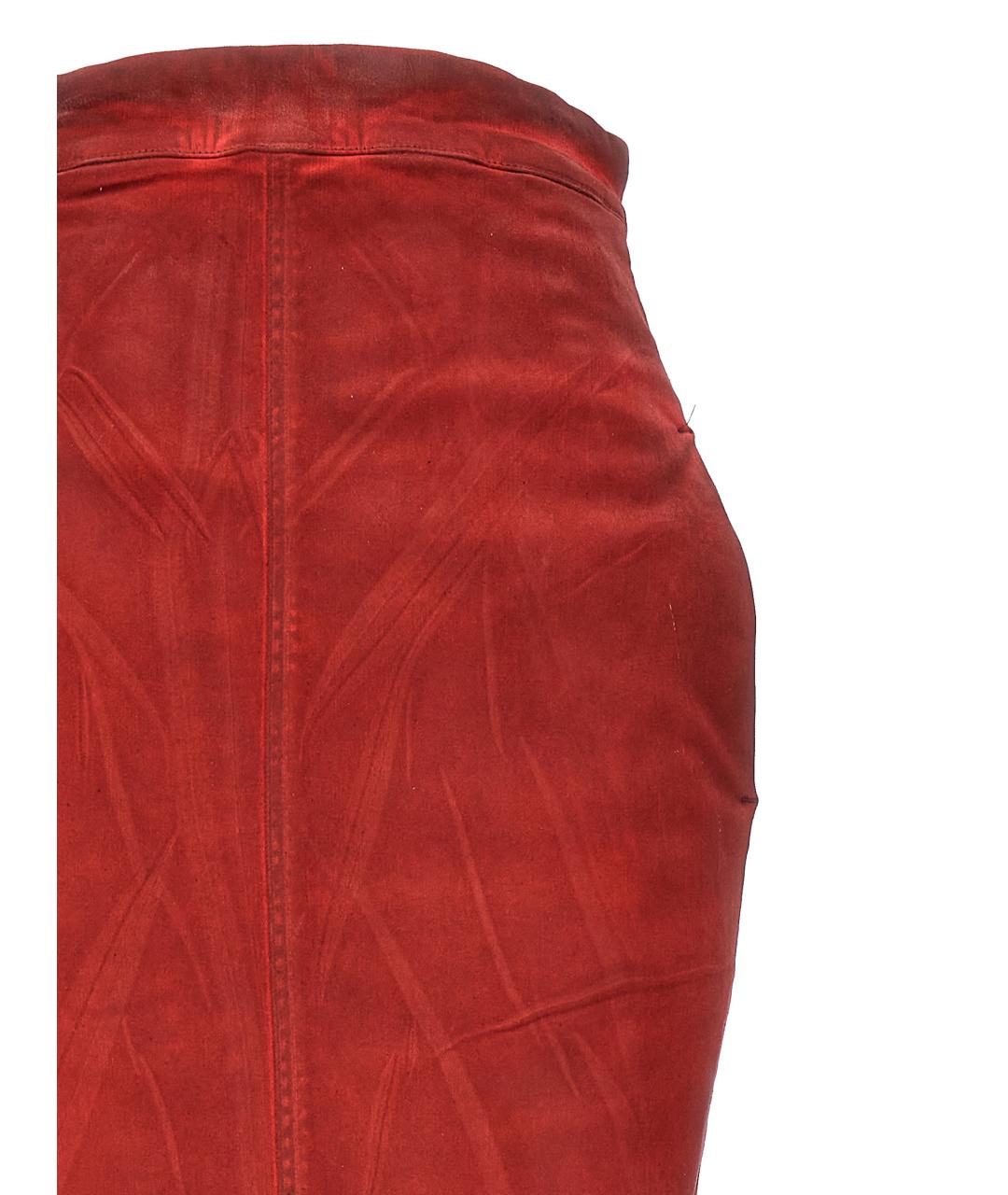 RICK OWENS Красная хлопковая юбка макси, фото 3