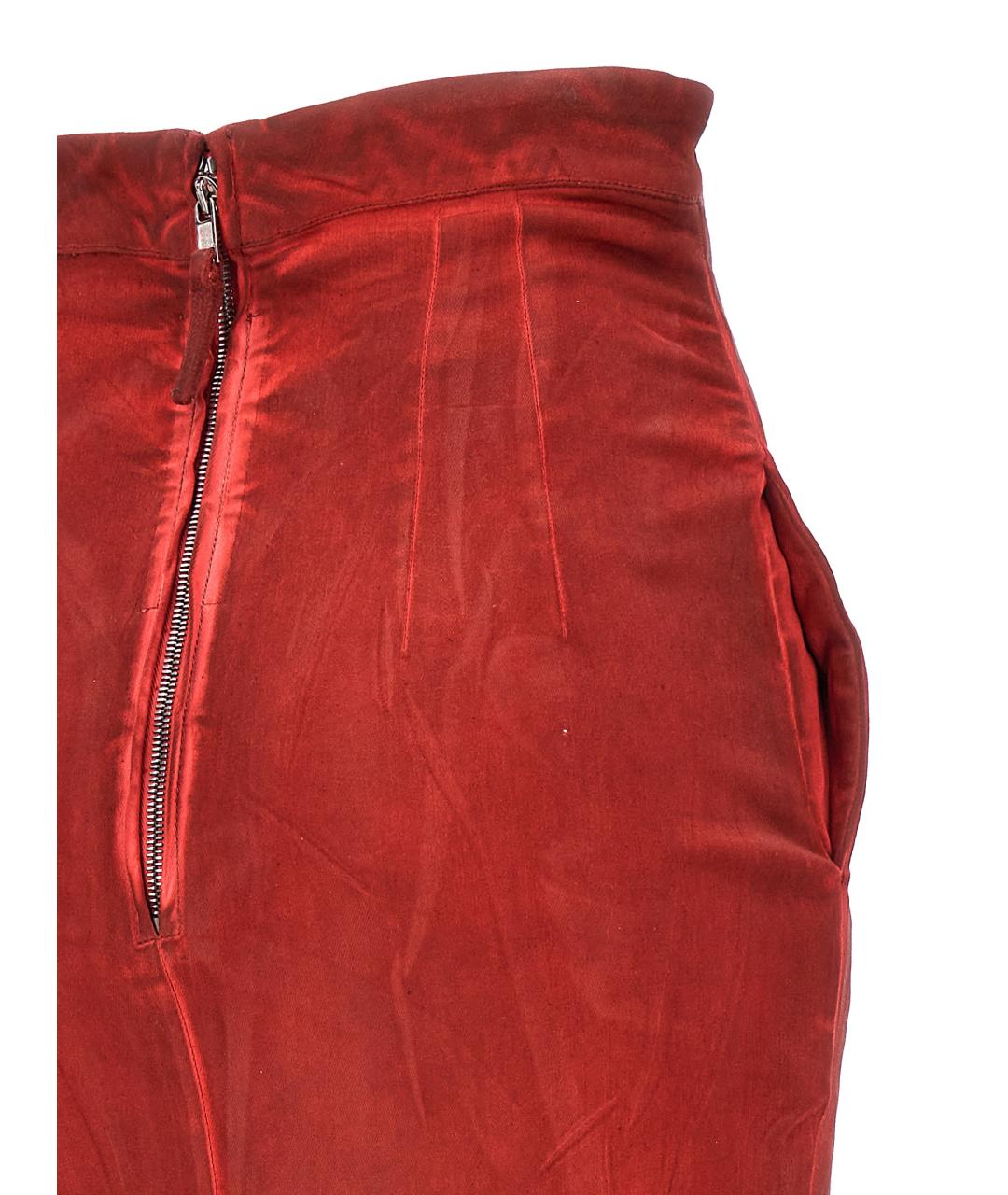 RICK OWENS Красная хлопковая юбка макси, фото 4