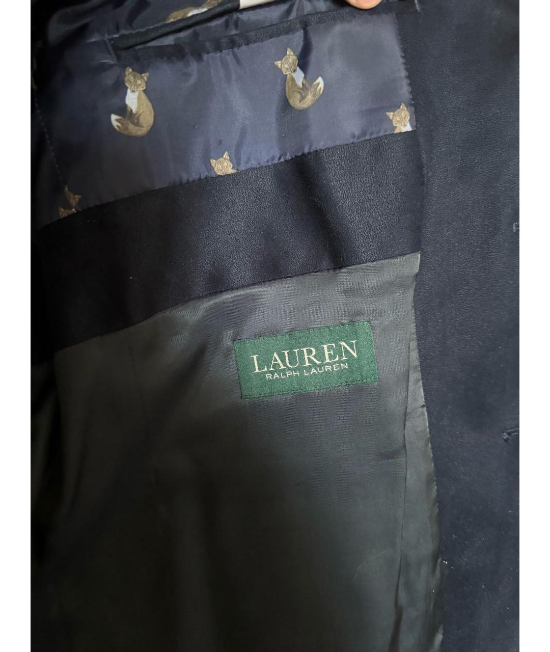 RALPH LAUREN Темно-синий полиэстеровый пиджак, фото 3