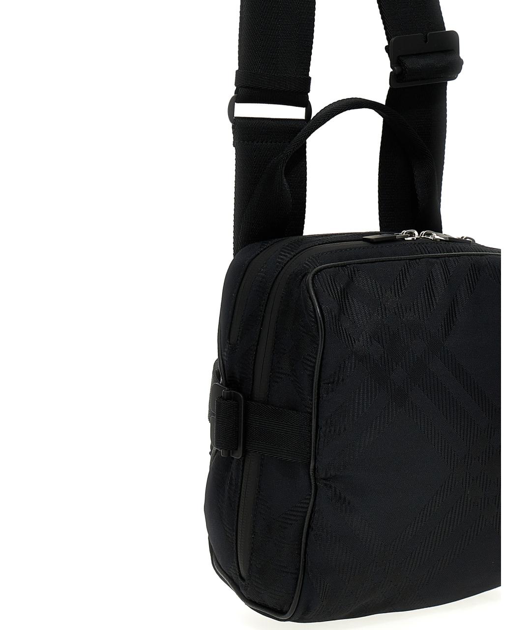 BURBERRY Черная синтетическая сумка на плечо, фото 3