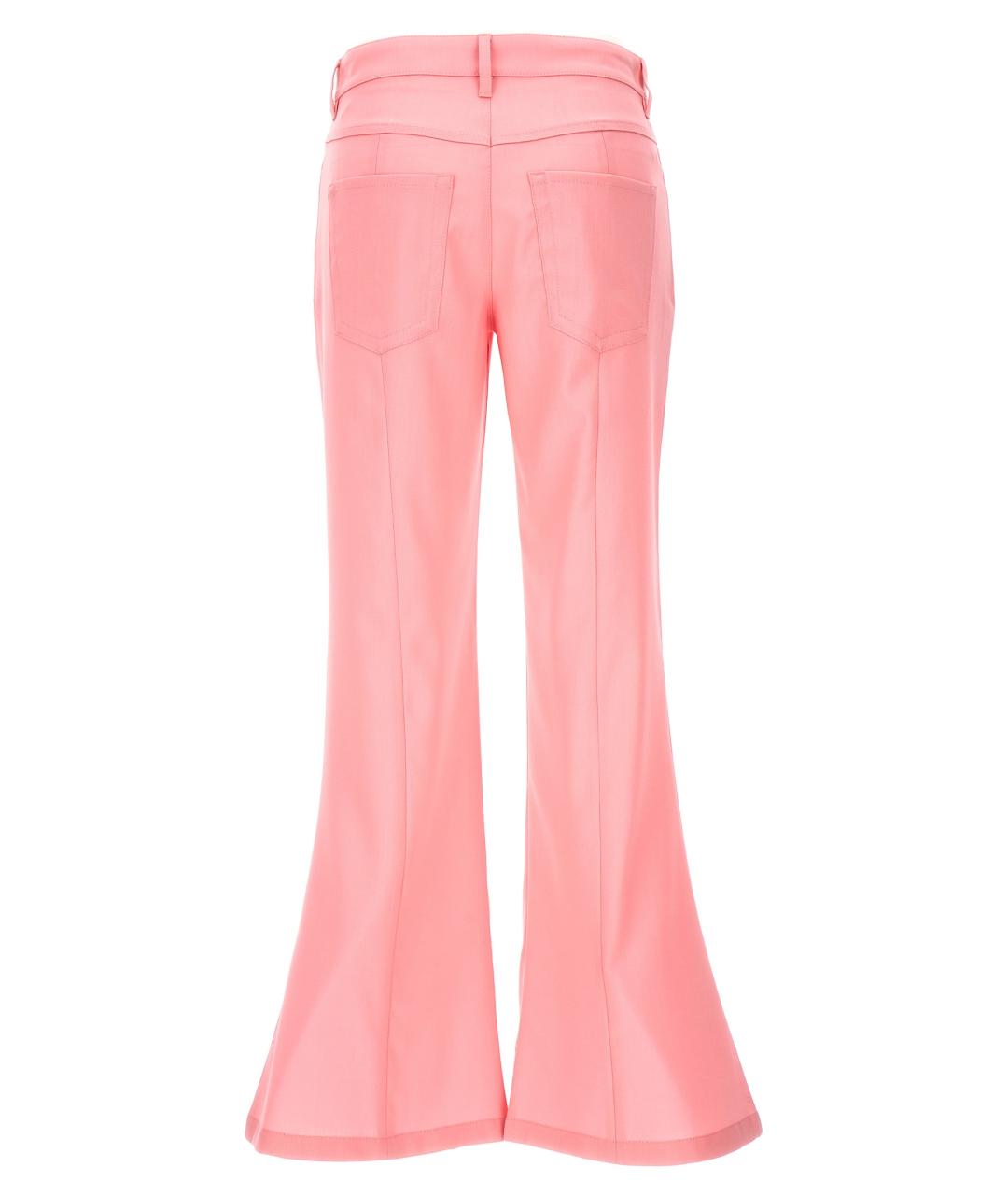 MARNI Розовые шерстяные прямые брюки, фото 2