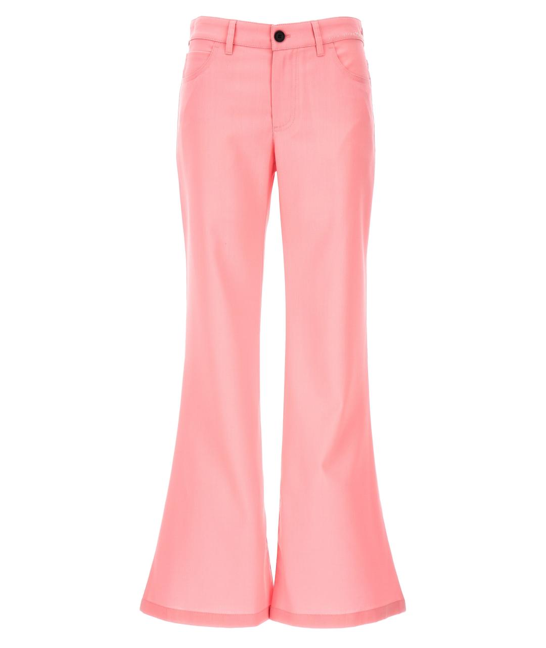 MARNI Розовые шерстяные прямые брюки, фото 1