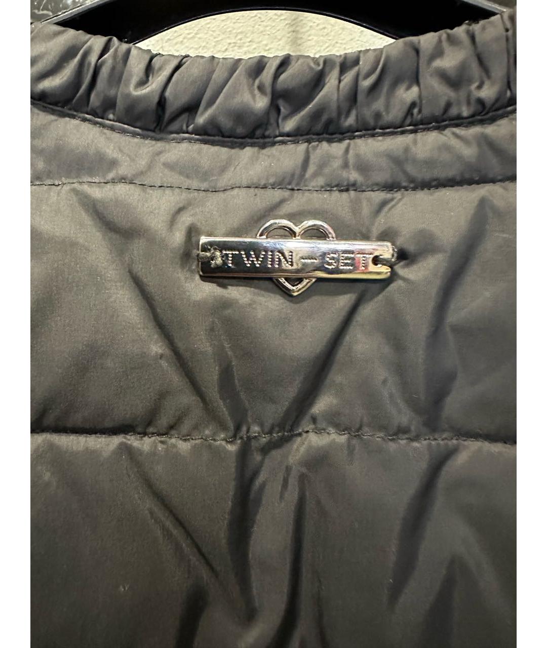 TWIN-SET Черная полиамидовая куртка, фото 5