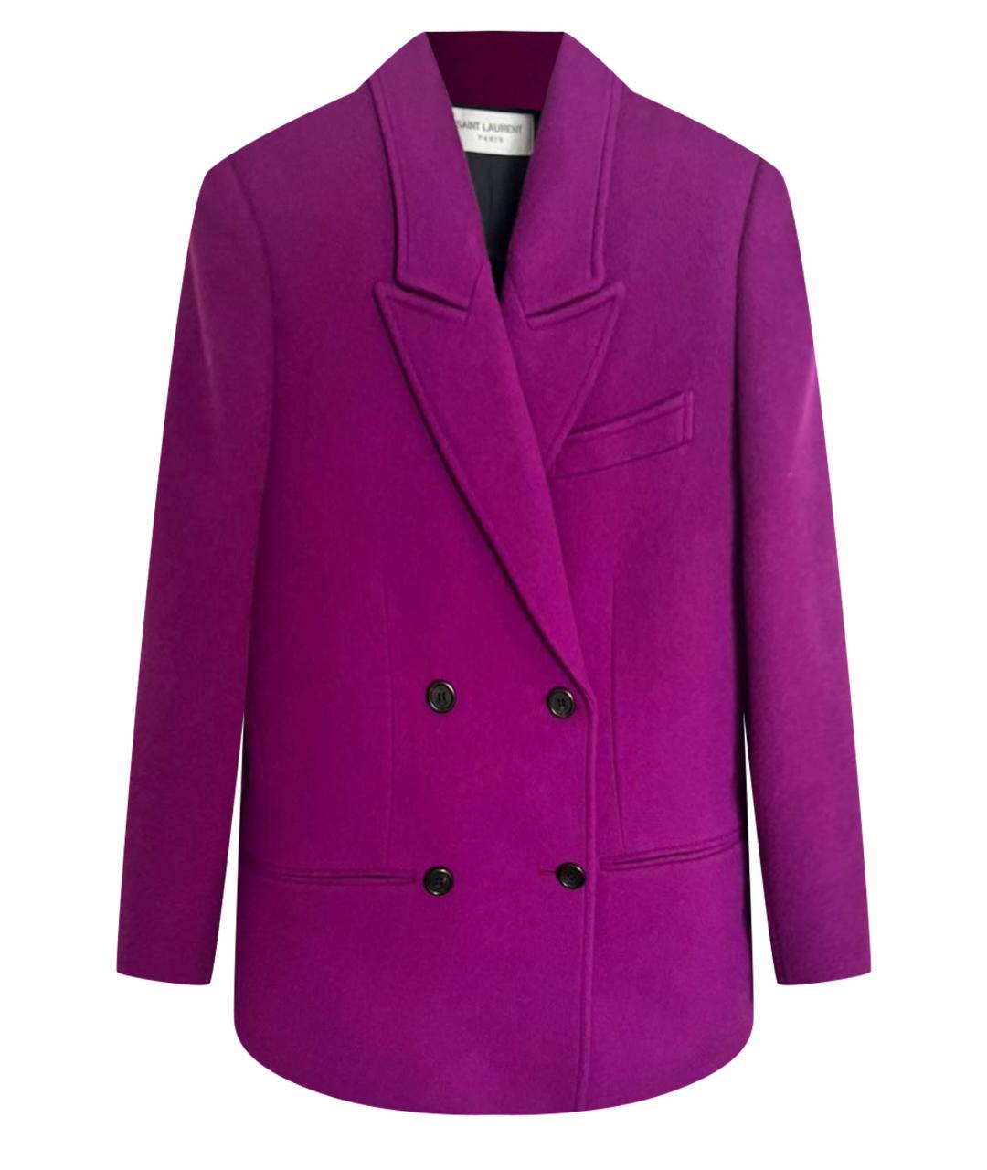 SAINT LAURENT Фиолетовый шерстяной жакет/пиджак, фото 1